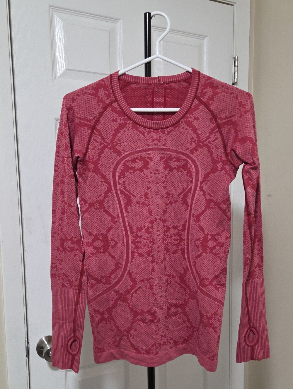 lululemon athletica Pink Snake-Print Long Sleeve Top